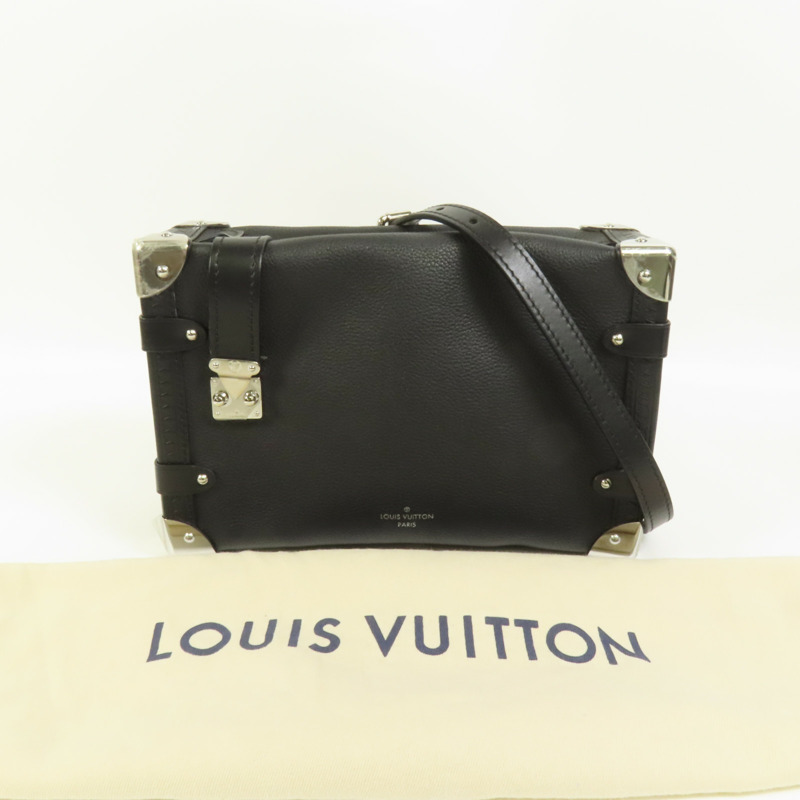 LOUIS VUITTON 牛皮皮革Side Trunk MM銀扣肩背袋-10