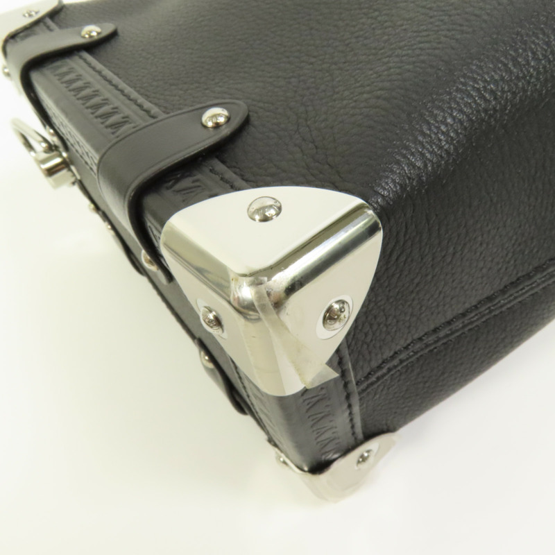 LOUIS VUITTON 牛皮皮革Side Trunk MM銀扣肩背袋-11