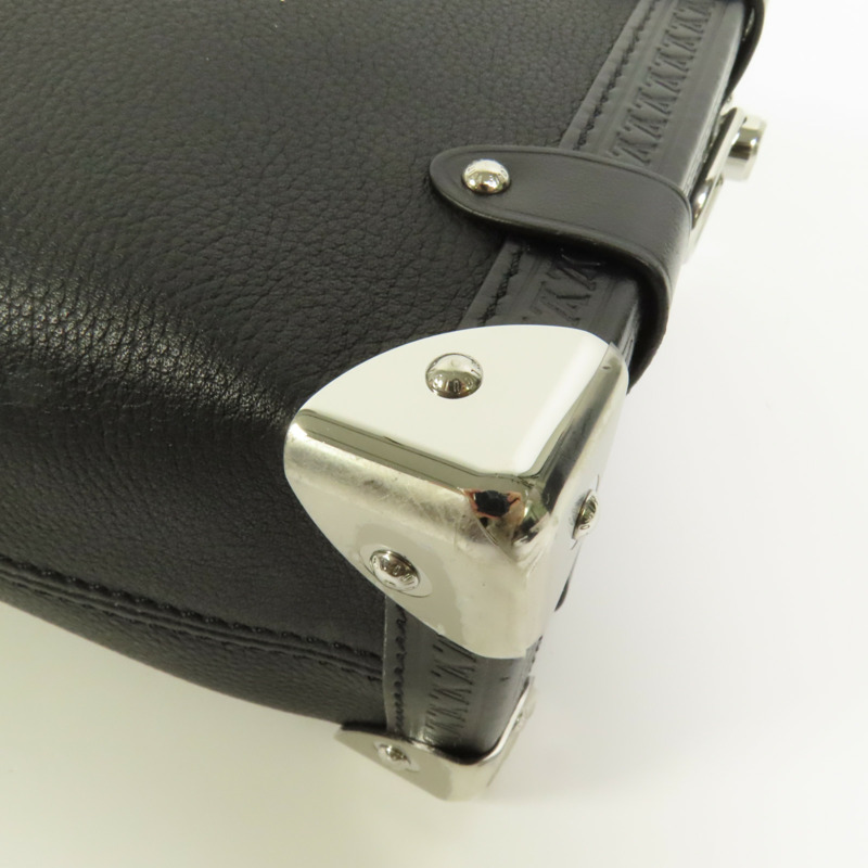 LOUIS VUITTON 牛皮皮革Side Trunk MM銀扣肩背袋-12