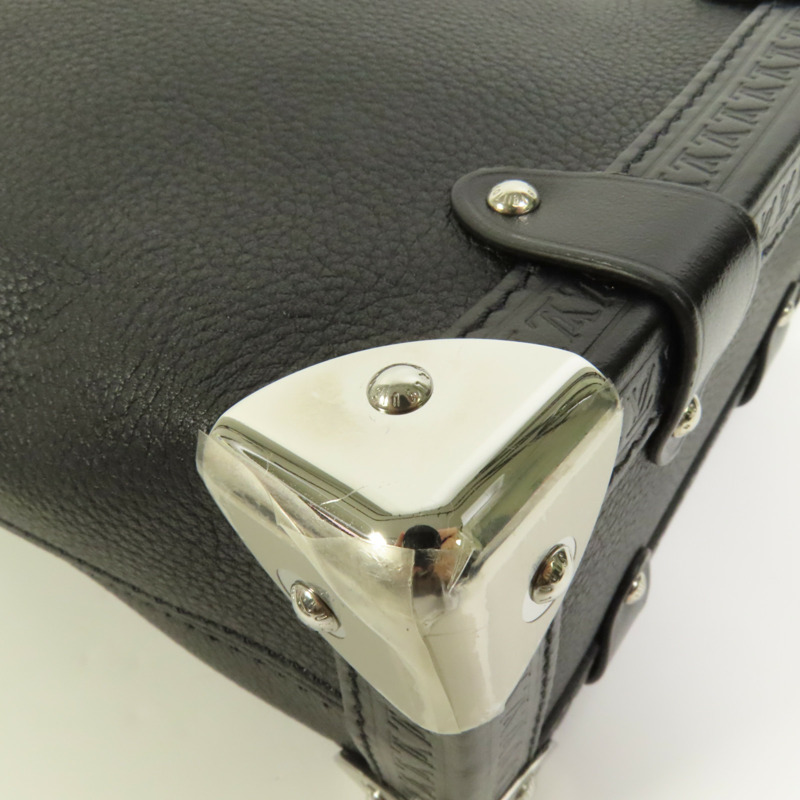 LOUIS VUITTON 牛皮皮革Side Trunk MM銀扣肩背袋-14