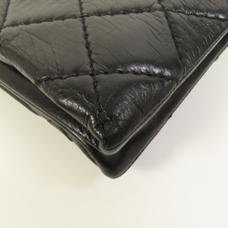 CHANEL 牛皮皮革Chain Shoulder銀扣肩背袋-13