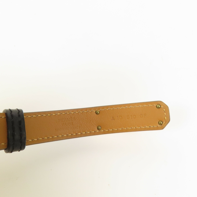 HERMES Epsom皮革Kelly Belt玫瑰金扣皮帶Noir-6