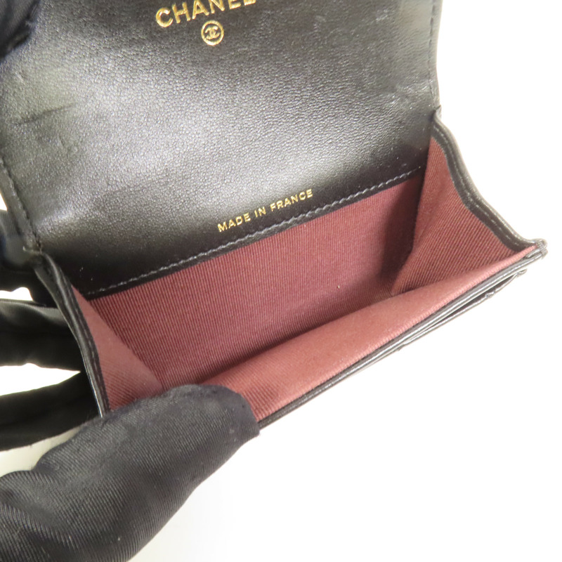 CHANEL 羊皮皮革Card Case金扣卡片套-5