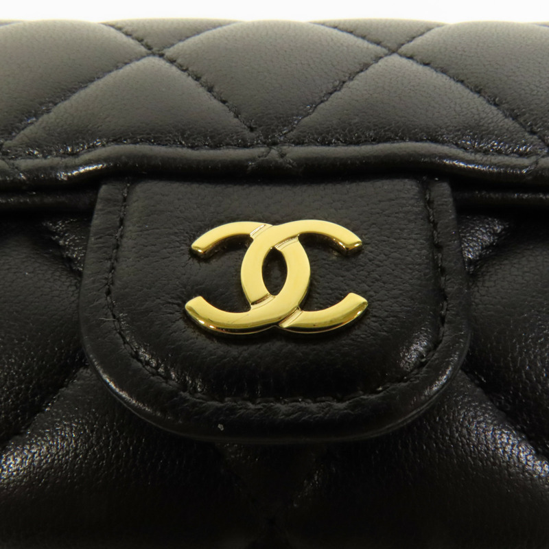 CHANEL 羊皮皮革Card Case金扣卡片套-6
