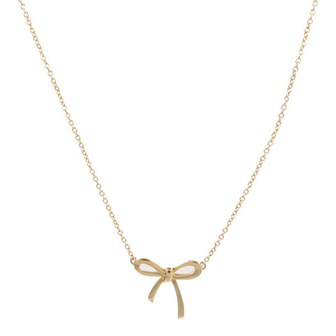TIFFANY＆CO 18K黃金Tiffany Bow Necklace項鍊