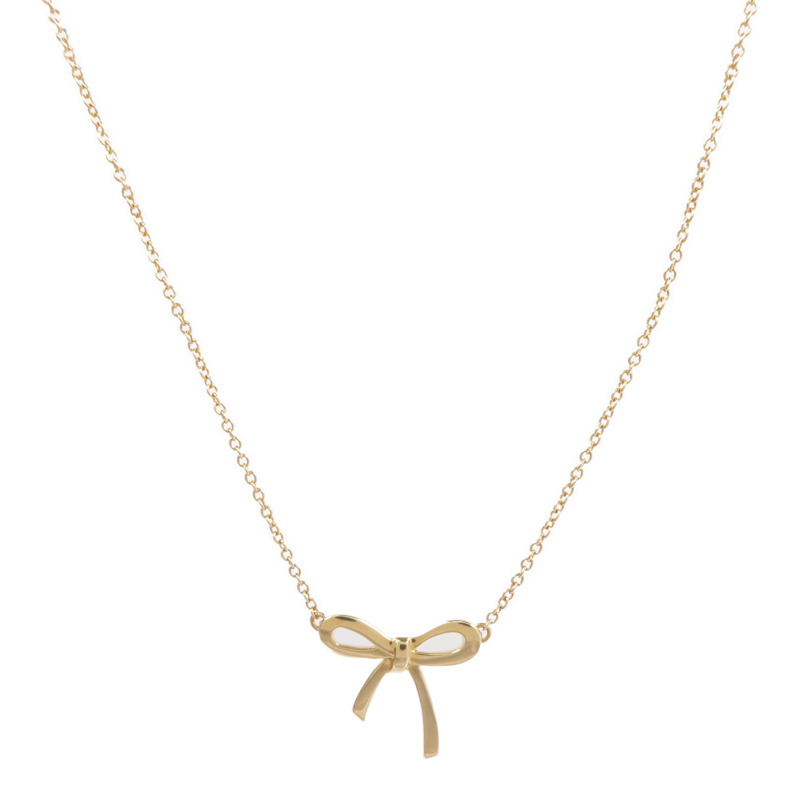 TIFFANY＆CO 18K黃金Tiffany Bow Necklace項鍊-0