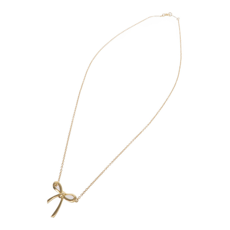 TIFFANY＆CO 18K黃金Tiffany Bow Necklace項鍊-3