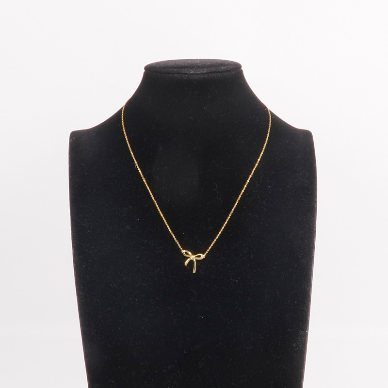 TIFFANY＆CO 18K黃金Tiffany Bow Necklace項鍊-8