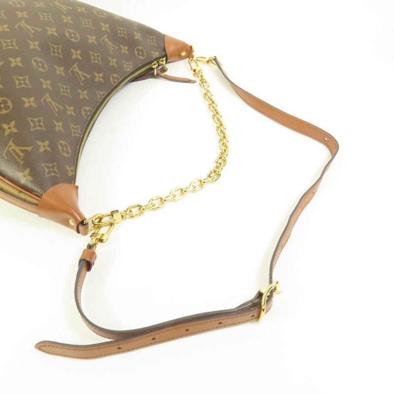 LOUIS VUITTON Monogram Reverse Loop Hobo金扣手挽肩背兩用袋棕色-4