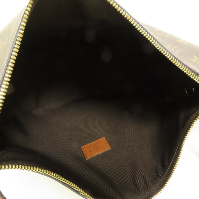 LOUIS VUITTON Monogram Reverse Loop Hobo金扣手挽肩背兩用袋棕色-5
