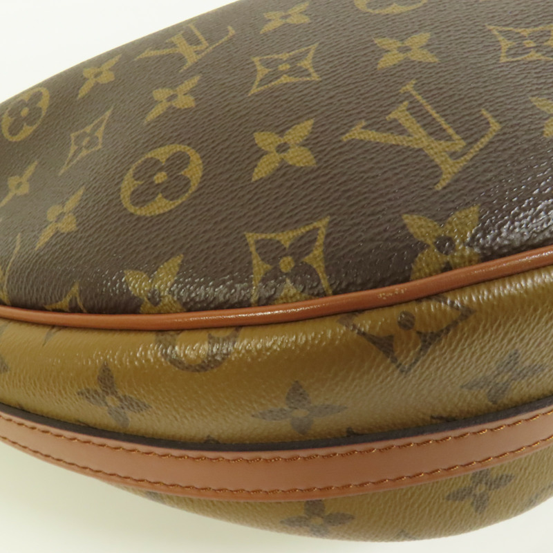 LOUIS VUITTON Monogram Reverse Loop Hobo金扣手挽肩背兩用袋棕色-10