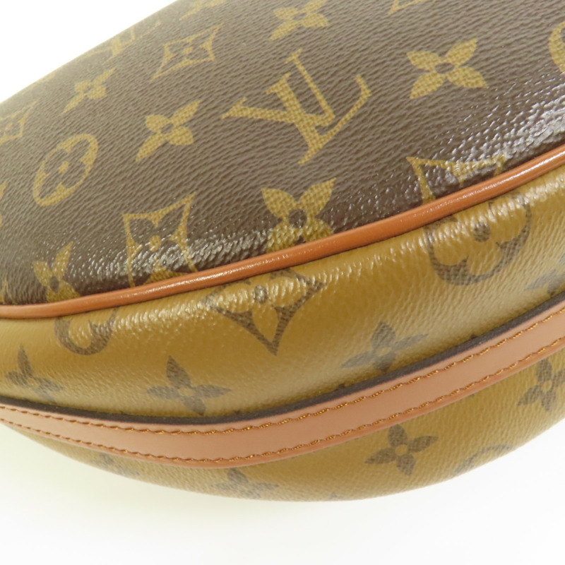 LOUIS VUITTON Monogram Reverse Loop Hobo金扣手挽肩背兩用袋棕色-12