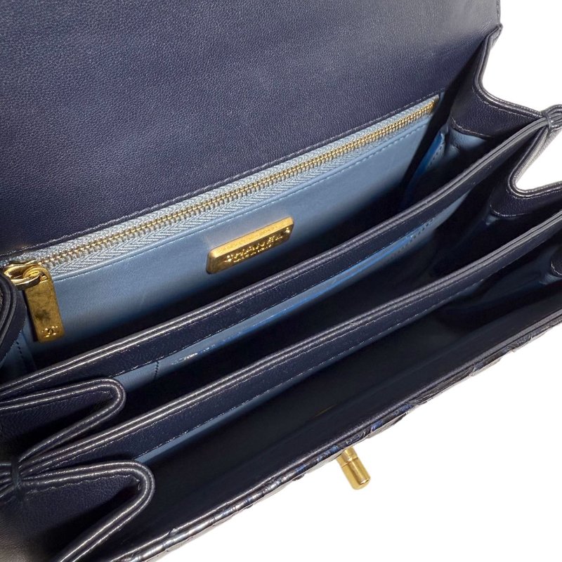 ［2756］香奈兒 Chanel 風琴包 黑色斜挎包 蛇皮 小號 金扣-11