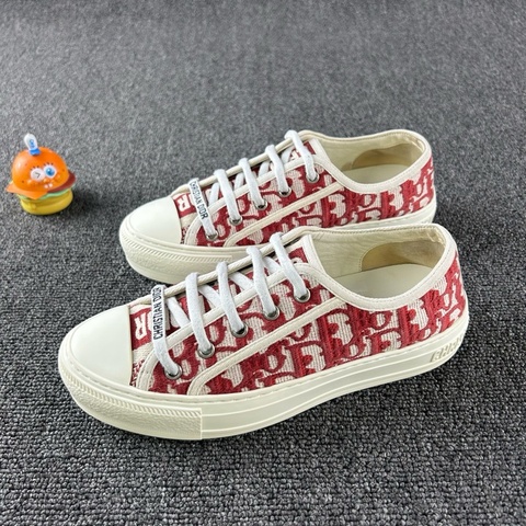 Dior迪奧紅白老花帆布鞋 尺碼36 整體成色不錯