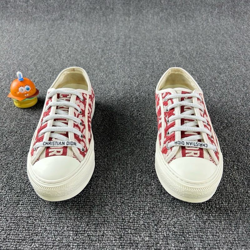 Dior迪奧紅白老花帆布鞋 尺碼36 整體成色不錯-1