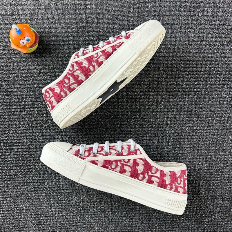 Dior迪奧紅白老花帆布鞋 尺碼36 整體成色不錯-2