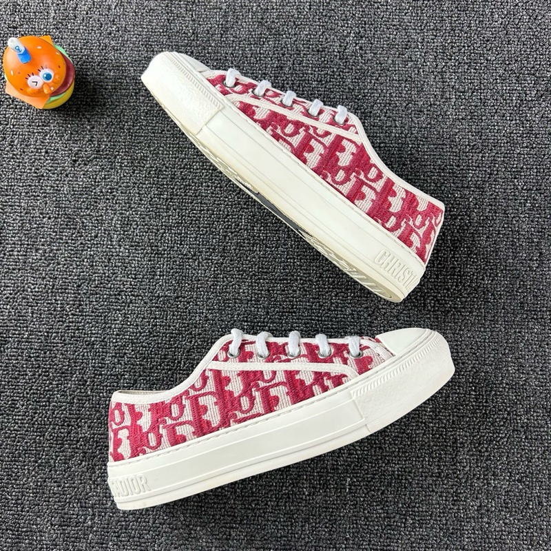 Dior迪奧紅白老花帆布鞋 尺碼36 整體成色不錯-3