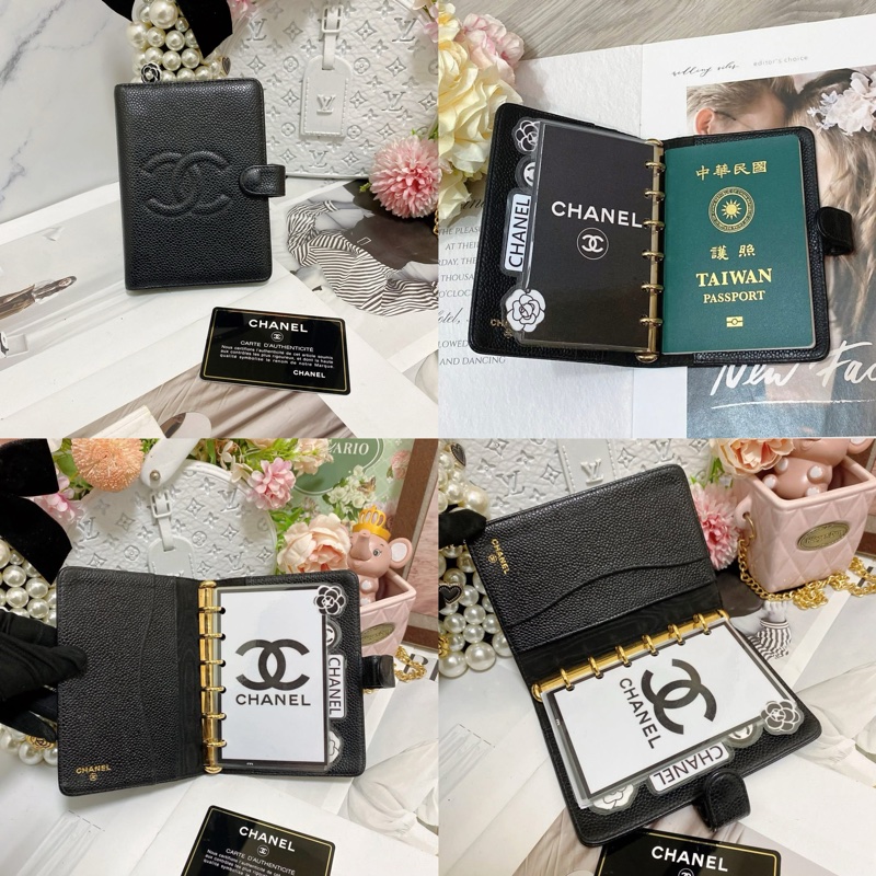 Chanel荔枝皮大logo筆記本護照夾A7  卡標齊全🏅-0