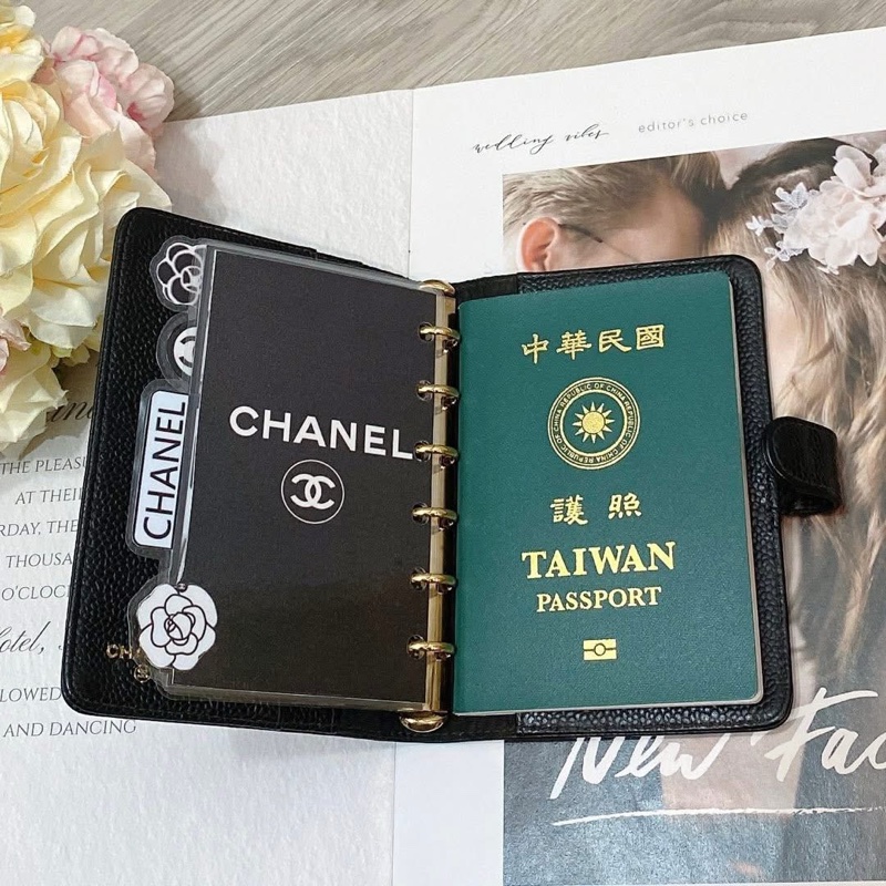 Chanel荔枝皮大logo筆記本護照夾A7  卡標齊全🏅-3