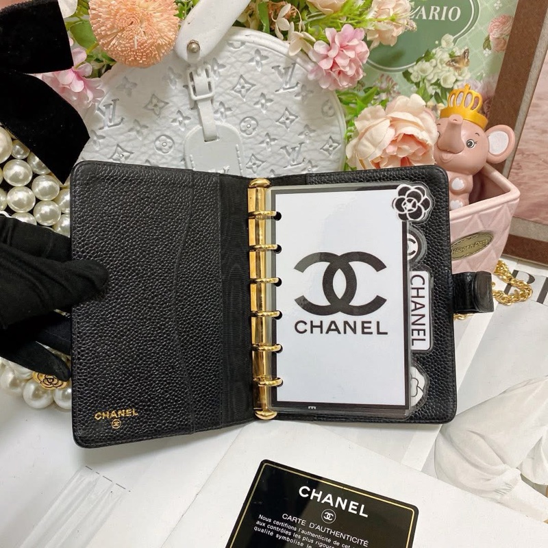 Chanel荔枝皮大logo筆記本護照夾A7  卡標齊全🏅-4