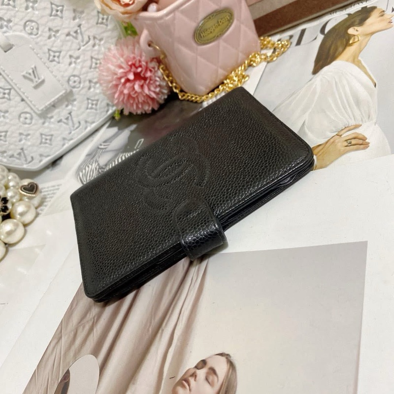 Chanel荔枝皮大logo筆記本護照夾A7  卡標齊全🏅-21