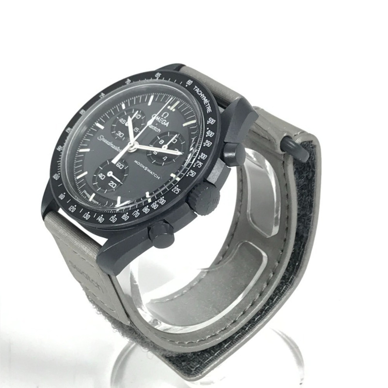 Swatch SO33A100 歐米茄水星登月任務男士腕錶，彗星陶瓷錶殼，黑色，近全新-1