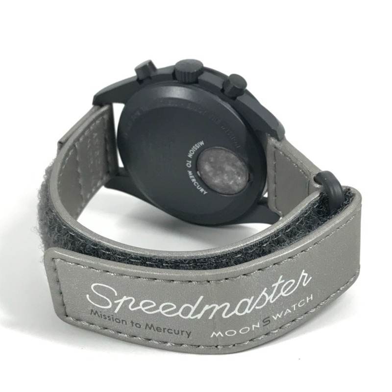 Swatch SO33A100 歐米茄水星登月任務男士腕錶，彗星陶瓷錶殼，黑色，近全新-3