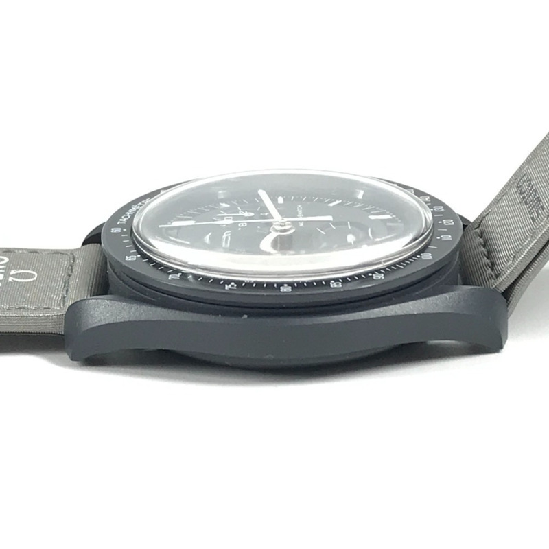 Swatch SO33A100 歐米茄水星登月任務男士腕錶，彗星陶瓷錶殼，黑色，近全新-8