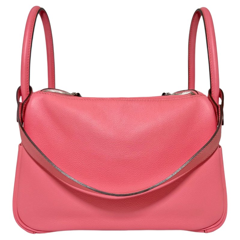 ［3136］ 愛馬仕  Hermès  Lindy 26 (唇膏粉)手提包 EC皮 銀扣-1