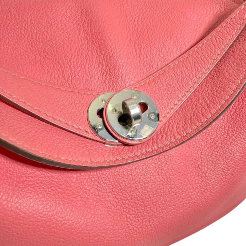［3136］ 愛馬仕  Hermès  Lindy 26 (唇膏粉)手提包 EC皮 銀扣-5