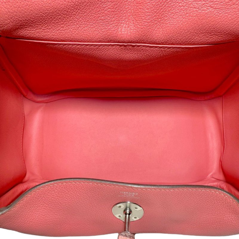 ［3136］ 愛馬仕  Hermès  Lindy 26 (唇膏粉)手提包 EC皮 銀扣-7