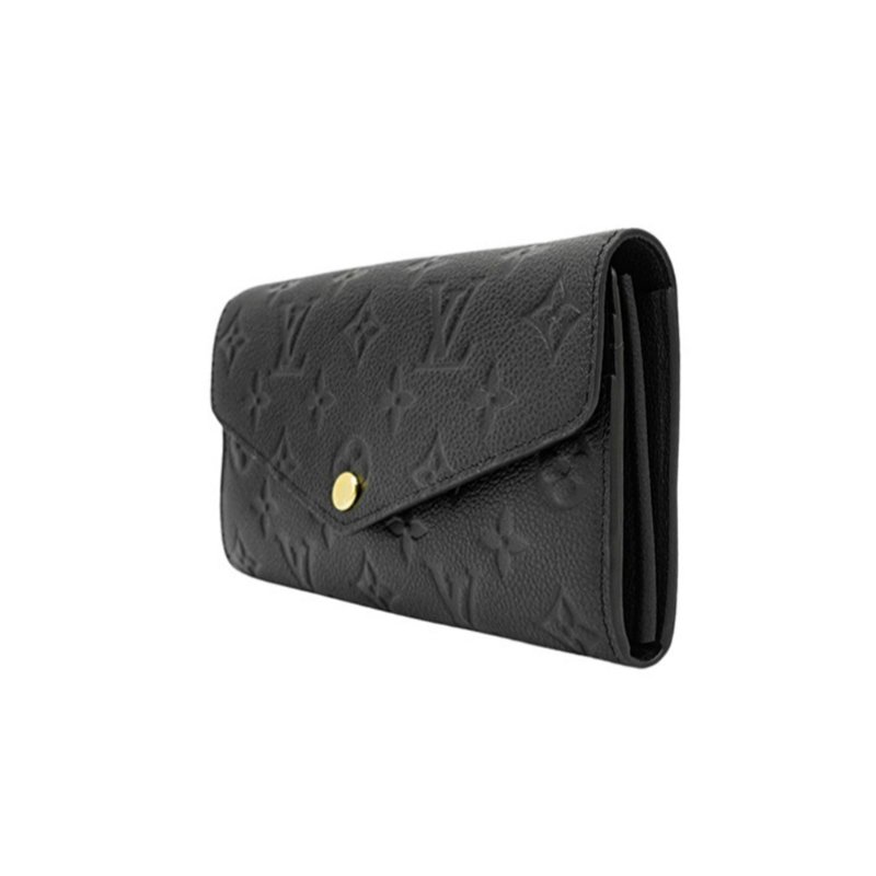 Louis Vuitton 展示品 Sarah 壓花牛皮扣式信封長夾(M82257-黑)-1