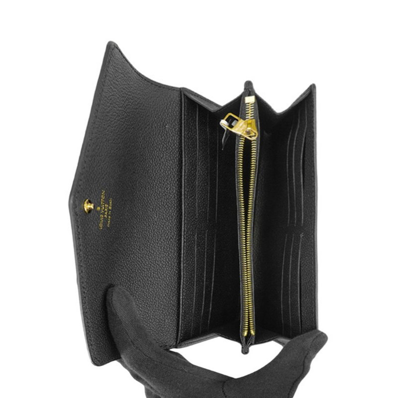 Louis Vuitton 展示品 Sarah 壓花牛皮扣式信封長夾(M82257-黑)-4