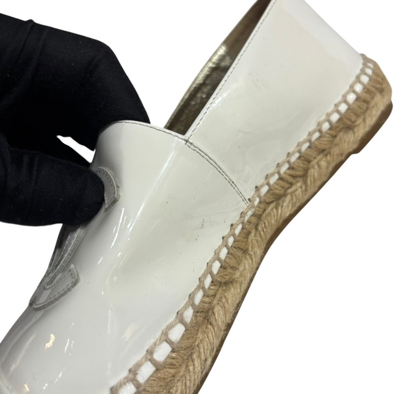 【美收精品】CHANEL 白色矽膠皮革平底鞋 4-557-6