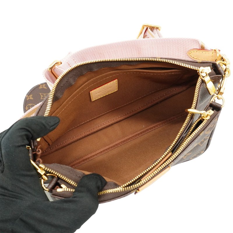 Louis Vuitton Multi Pochette 帆布五合一斜背麻將包(M44840-粉)-3