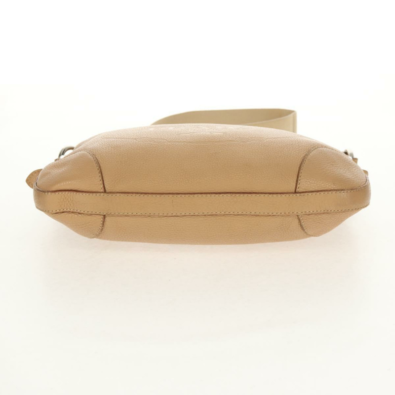 【日本直送】PRADA 皮革單背包 米色 銀色 正品 153864V-4