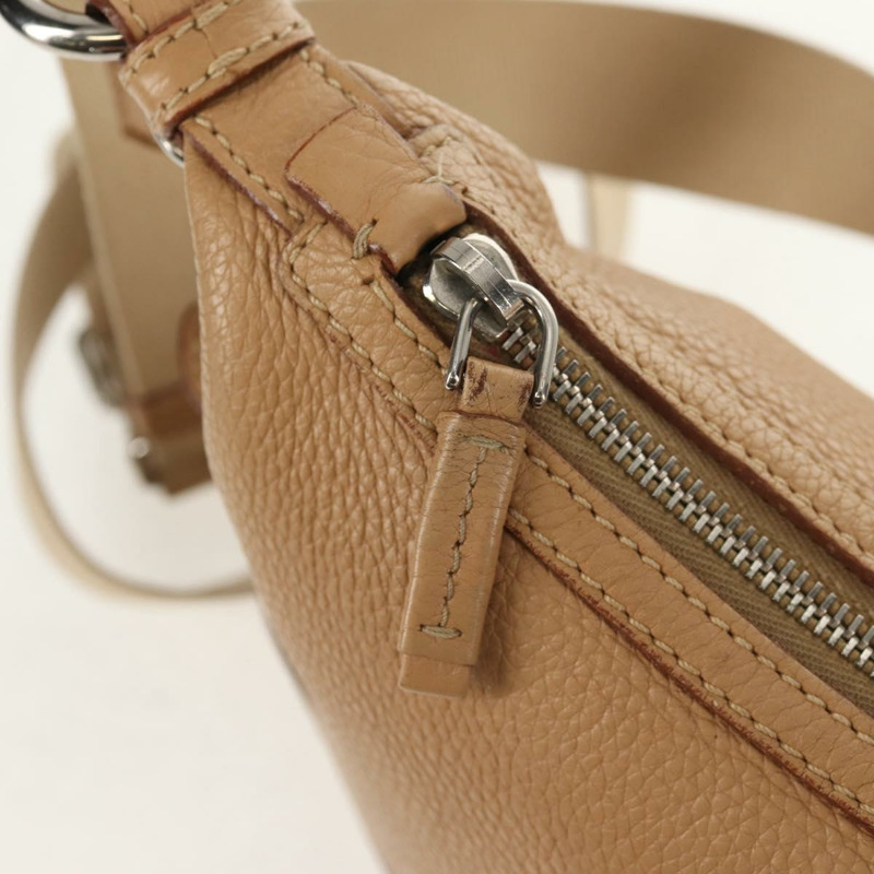 【日本直送】PRADA 皮革單背包 米色 銀色 正品 153864V-22