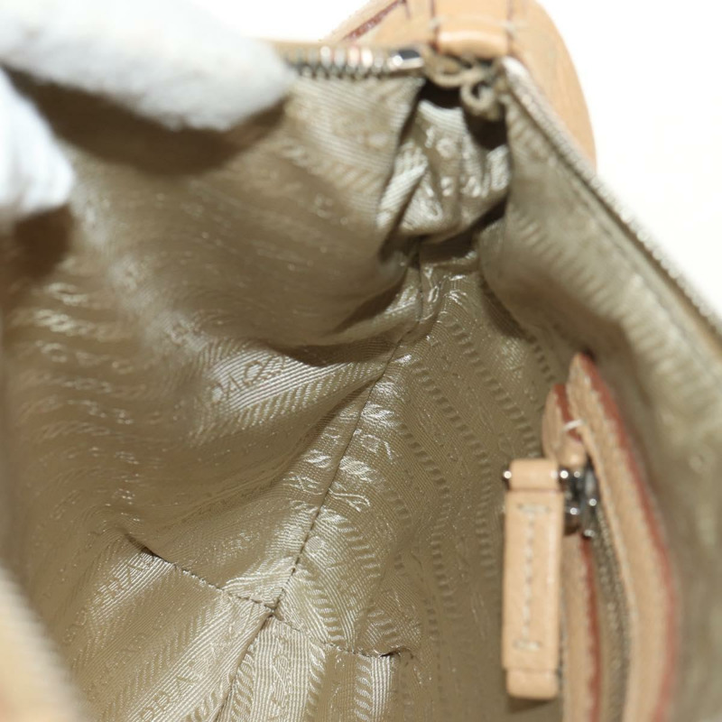 【日本直送】PRADA 皮革單背包 米色 銀色 正品 153864V-25