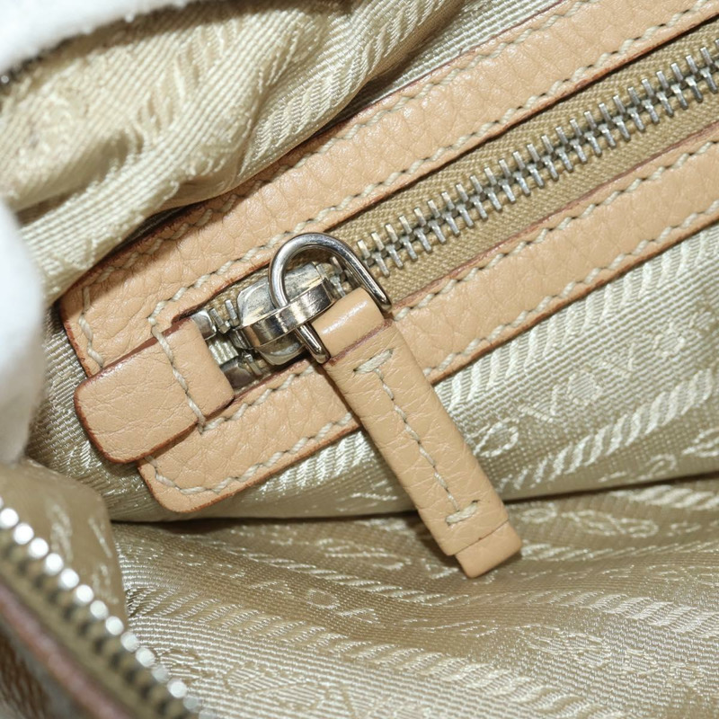 【日本直送】PRADA 皮革單背包 米色 銀色 正品 153864V-26