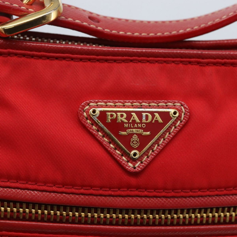 【日本直送】PRADA 尼龍紅金肩包 正品 154700V-17