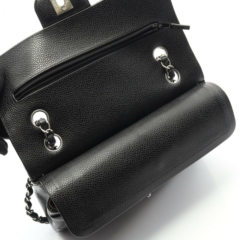 香奈兒 (CHANEL) Matelasse W 翻蓋鏈條單背包 A01113 小牛皮 黑色 二手 SHW CC-5