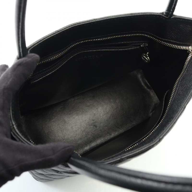 香奈兒 (CHANEL) Medallion Tote 手提包 A01804 小牛皮 黑色 二手 女士 SHW CC Coco-2