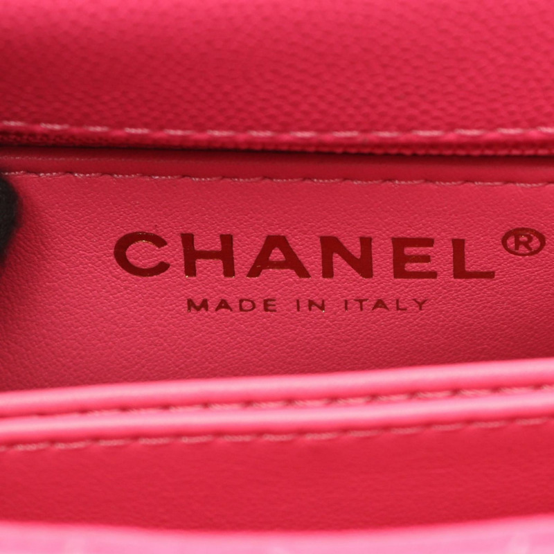 香奈兒 Coco XXS 頂部手柄鏈條單肩背包 AS2215 皮革 粉紅色 金色五金 二手-3