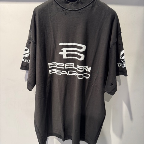 Balenciaga巴黎世家 Logo字母印花圆领短袖T恤 宽松版型 男款 黑色