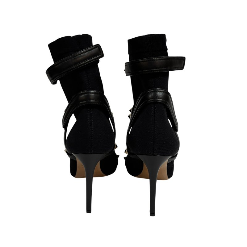 【美收精品】VALENTINO 金色毛釘黑部細根鞋 4-559-3