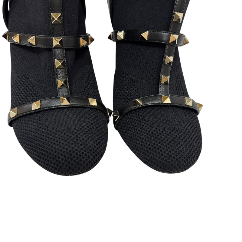 【美收精品】VALENTINO 金色毛釘黑部細根鞋 4-559-4