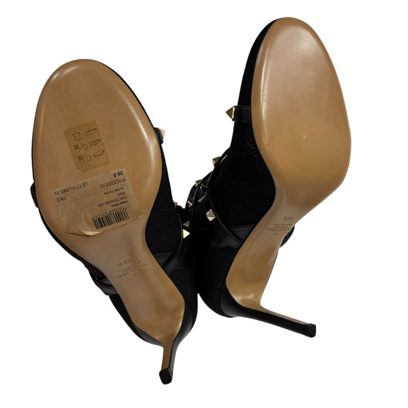 【美收精品】VALENTINO 金色毛釘黑部細根鞋 4-559-5