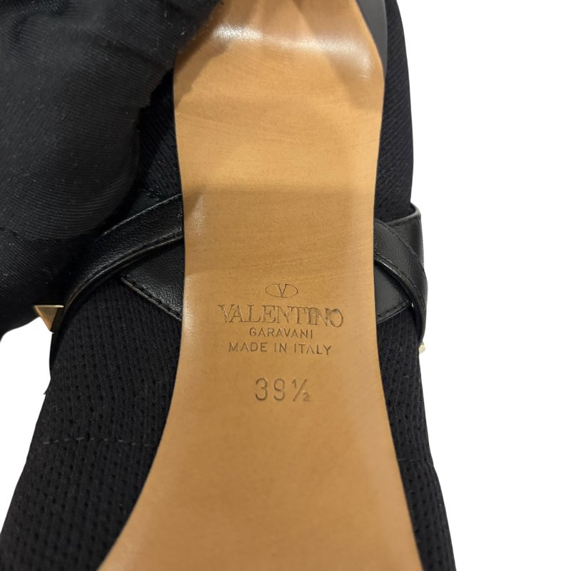 【美收精品】VALENTINO 金色毛釘黑部細根鞋 4-559-6