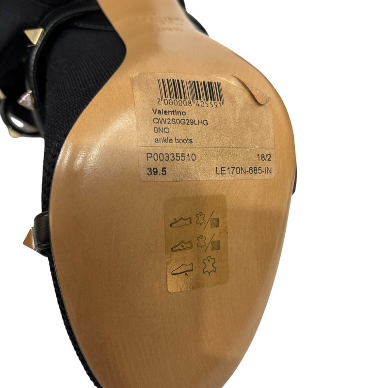 【美收精品】VALENTINO 金色毛釘黑部細根鞋 4-559-7