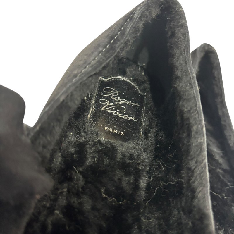 【美收精品】ROGER VIVIER 黑色毛毛平底鞋 4-560-5